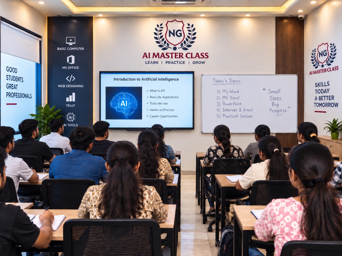 New Generation Computer Center Bilaspur Real Classroom & Students